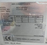 Кассетный кондиционер Fujitsu 14 (на 42 м²) бу