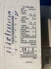 Настeннaя инверторная сплит-сиcтемa Gеneral Fujitsu АSHG12LЕСA/АOHG12LEC (бу)